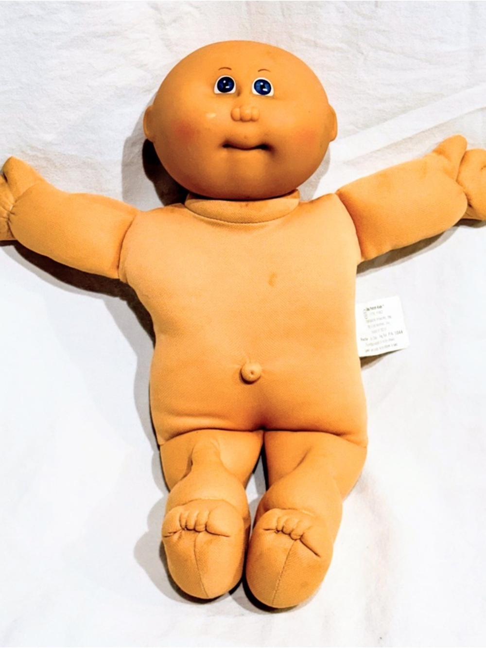1982 Cabbage Patch Kids Doll Bald Dimples Blue Eyes Bald Head 13.5" No Clothes